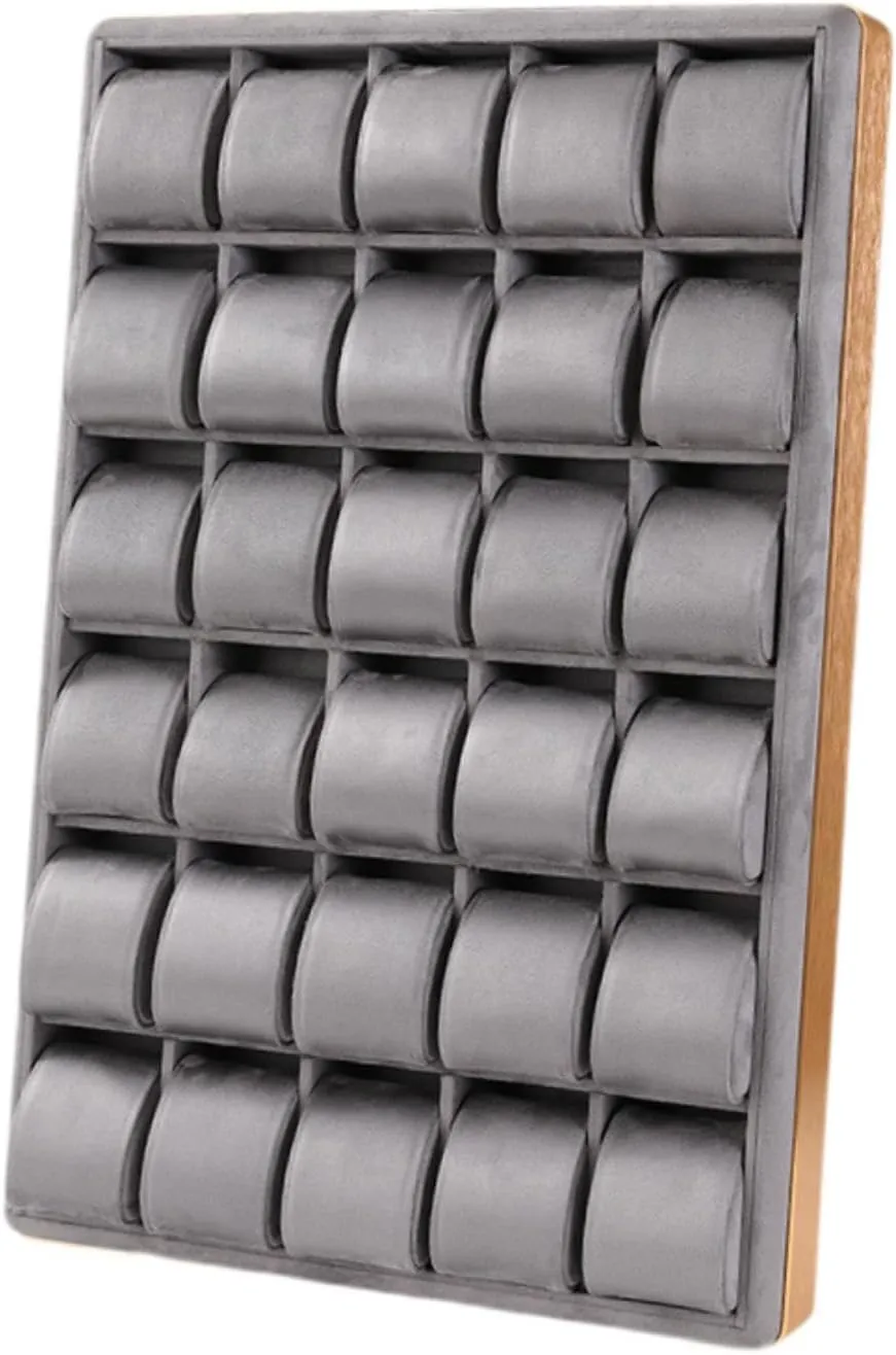 Organizer Large Versatile 30 Grids Wristwatches Case retrieve deformation motor flower Holder for Show Office Gift Men Women Collector, Gray Watch Tray Jewelry 