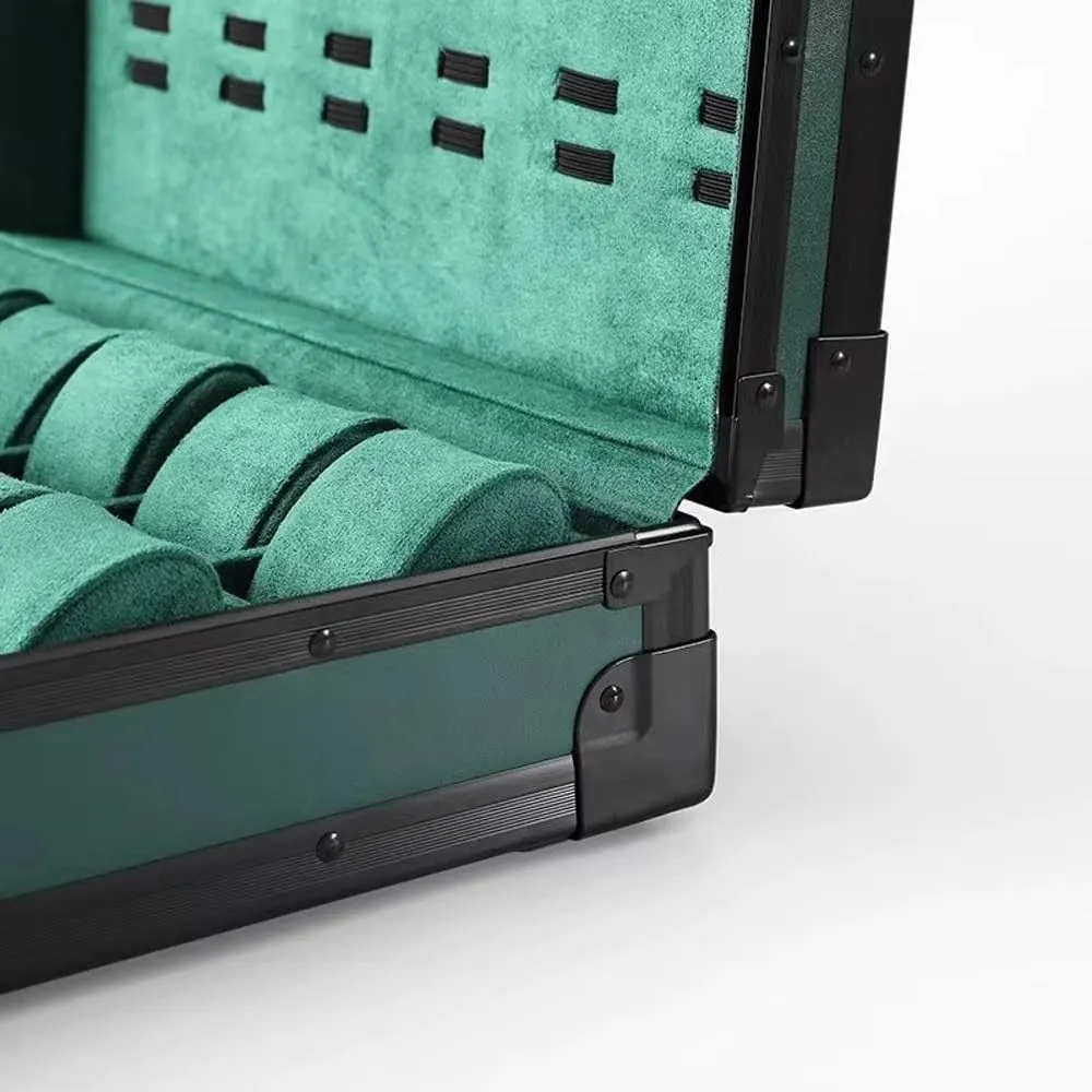 Organizer(Green) Watch Gift Box Mens galaxy Jewellery Box Watch Box, Watch Case for Men Women, Leather Watch Display Storage Box with 18-Slots, Aluminum Mens Watch Box 