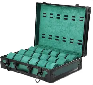 Organizer(Green) Watch Gift Box Mens galaxy Jewellery Box Watch Box, Watch Case for Men Women, Leather Watch Display Storage Box with 18-Slots, Aluminum Mens Watch Box 