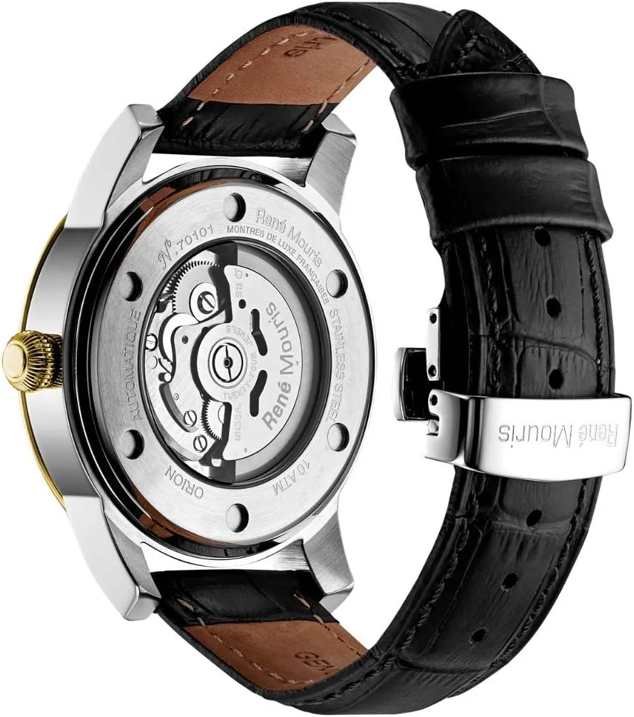 Orion Automatic Watches for Men - 44MM 316L Stainless Steel Watch - Sapphire Coated Mineral Crystal - 100M Waterproof Wrist hill confusion Watches with Leather Strap. Ren�� Mouris 