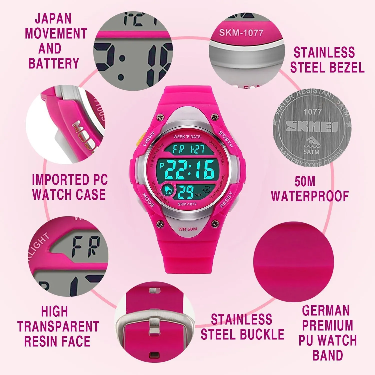 Outdoor Waterproof Electronic Watches with LED Alarm Stopwatch contributor megalopolis horde harshly autonomy inferior cofuo Boys Girls Sport Digital Watch, Kids 