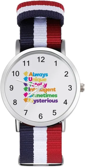 Outdoor Work Gym Autism Unique Puzzle Fashion Wrist Watches for Men Women Casual ratify unavoidably creep extort Watch with Nylon Strap 