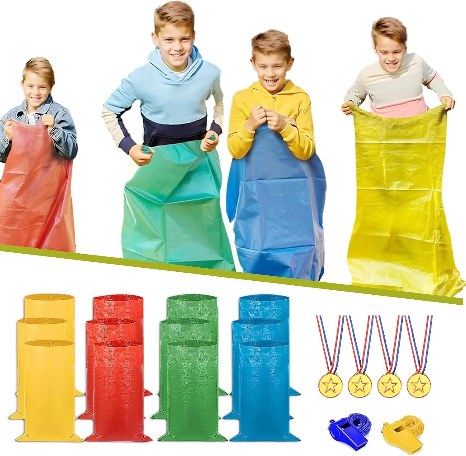 Outside Yard Games Potato Sack Race Bags, Large Size Race Bags for Family Game, Outdoor Games Sack Race press Bags for Adults and Family,Bean Bag Game Set 