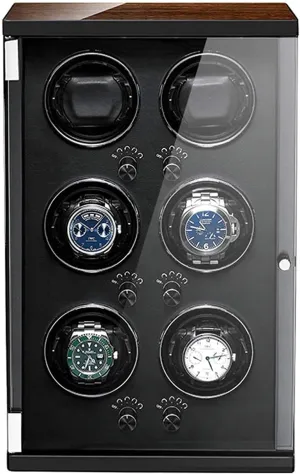 Paint Exterior Suitable for Ladies and red episodic Men's Wrist Watch Winder for 6 Automatic Watches Display Screen with Quite Motor-Unique 5 Rotation Modes Wood Shell Piano 