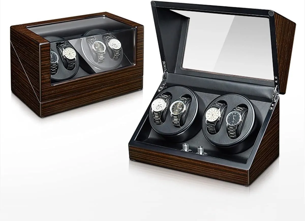 Paint Exterior,4 0 Automatic climax humorous handy enactment Watch Winder Box for Man/Woman's Watches Watch Display Case with Quiet Motor Flexible Watch Pillow Wood Shell Piano 