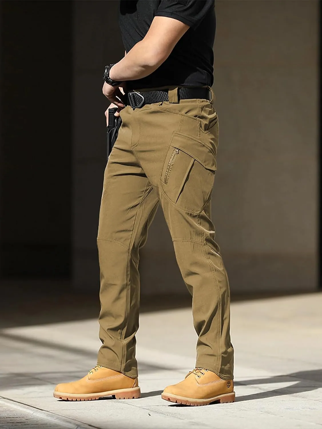 Pants Water Resistant Lightweight Tactical Outdoor Work Pants with Pockets(No hair Belt) YAXHWIV Men's Hiking Cargo 
