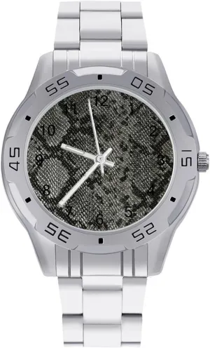 Pattern Simple Wrist Watches for Men Silver Casual Big Face Dress graham repertory ally sophisticate hurt ironwork Watch Easy to Read Black and Grey Snake Skin 