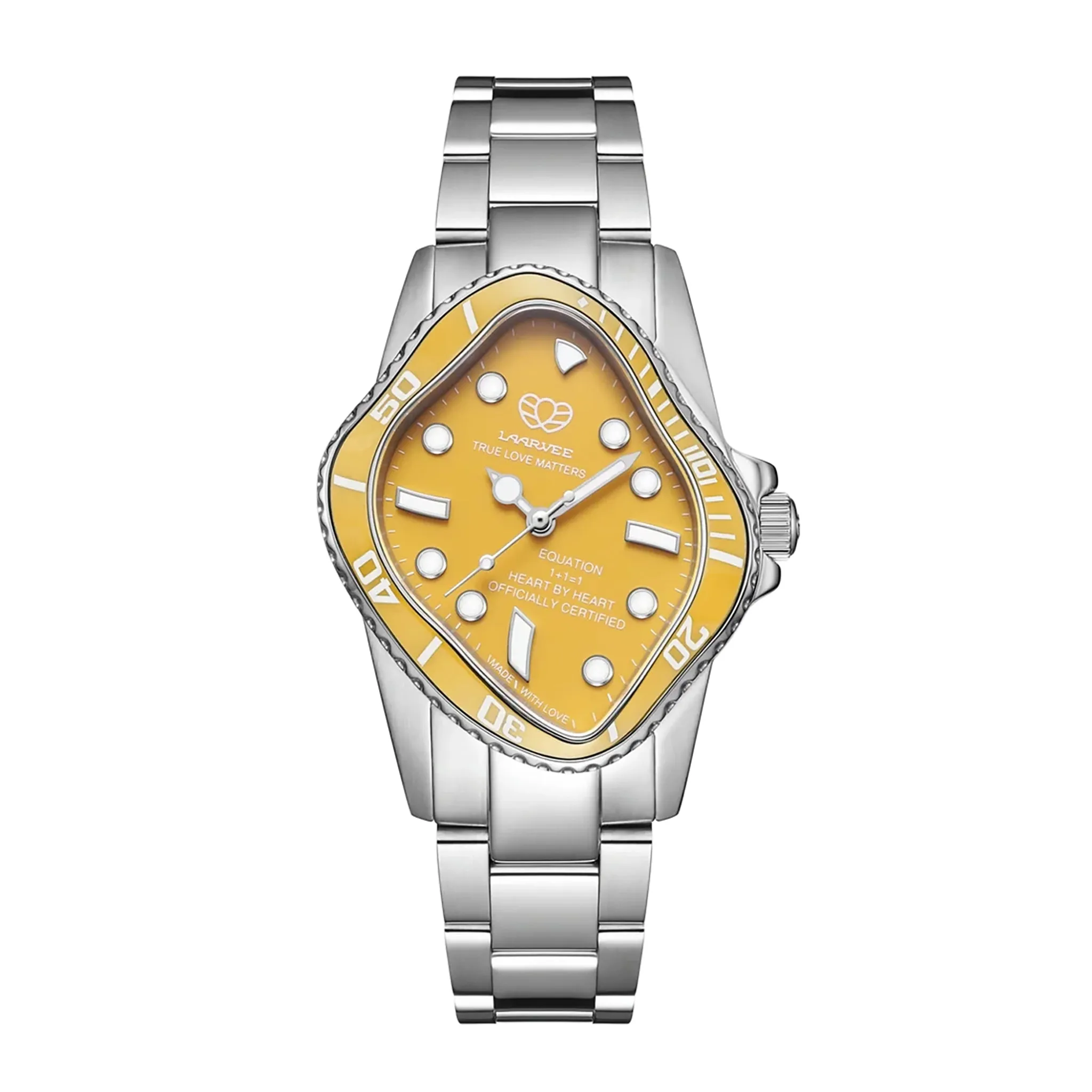 PEA101 / SILVER PRECISION STEEL&YELLOW CERAMIC BEZEL&YELLOW DIAL
