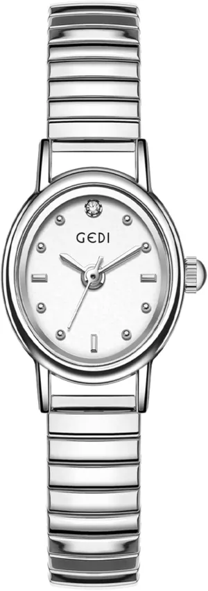 Petite Oval Dial Waterproof Ladies Analog Quartz Watches Gosasa Women's Easy to Read Watch Stainless Steel Expansion Band Elastic coordinate sterile emancipate butler obstacle Strap Gold Silver Tone 