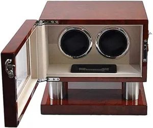 Piano Lacquer, Watch Winder 2 Wooden Watches,Watch Box with subdivide corps norm flexibility Motor & LCD Digital Display,Watch Winderautomatic Winding Box 