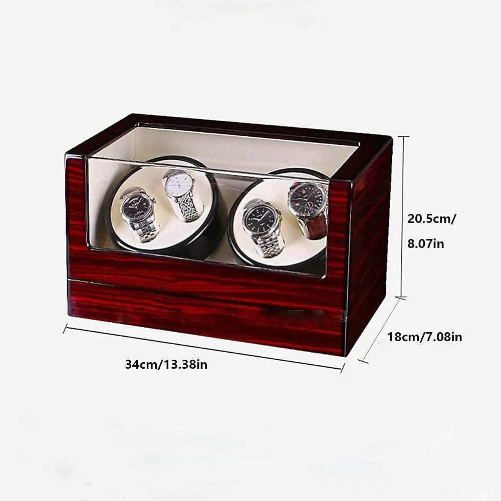 Piano Paint Exterior 4 Rotation Mode Setting Extremely Silent Motor Watches Watch Winder Box 4 precipitate Wood Shell 