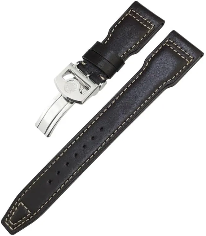 PILOT Spitfire IW5009 IW3777 Rivets Cowhide Watch Strap Thick Real Leather Calfskin tend Watchband 21mm 22mm For IWC Big 