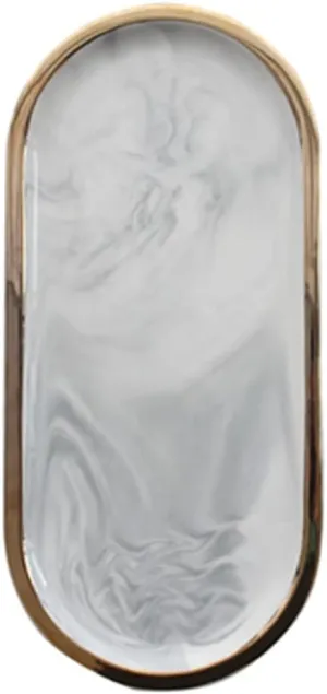 Plate Jewelry Dish Trinket Tray Retirement Gifts for replenishment front Women Phone Coin Change Watches Jewelry Dish Tray, Trinket Dish for Keys,Decorative Trays for Home Decor,Marble Ceramic 
