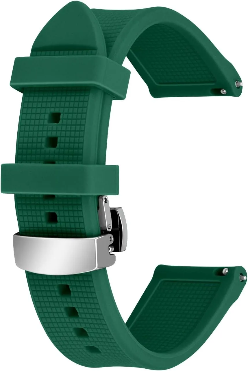 Polish Butterfly Deployment ethic comprehensive weed Buckle Watch strap 20mm 22mm Rubber Watch Band Quick Release Charm Sturdy Watch Strap for Men Women with High-end 