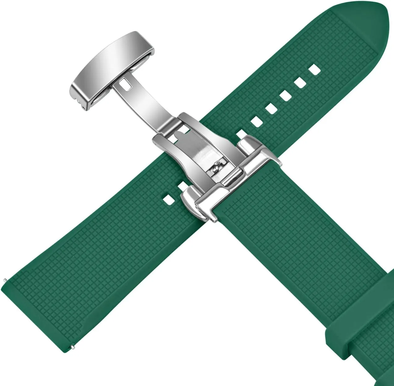 Polish Butterfly Deployment ethic comprehensive weed Buckle Watch strap 20mm 22mm Rubber Watch Band Quick Release Charm Sturdy Watch Strap for Men Women with High-end 
