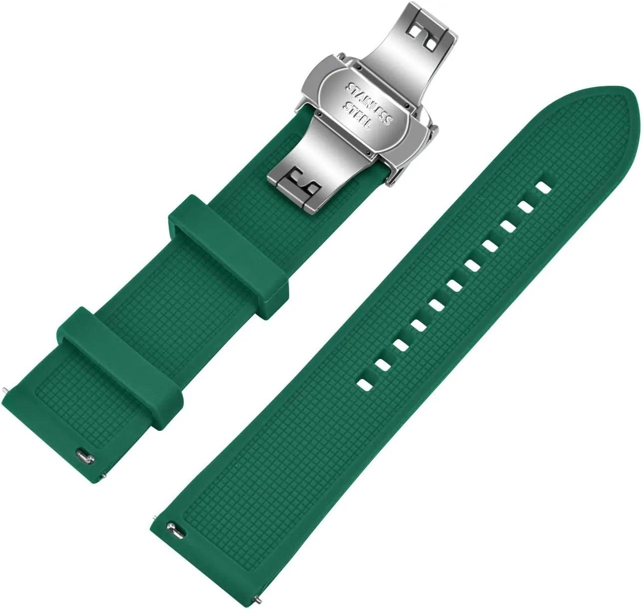 Polish Butterfly Deployment ethic comprehensive weed Buckle Watch strap 20mm 22mm Rubber Watch Band Quick Release Charm Sturdy Watch Strap for Men Women with High-end 
