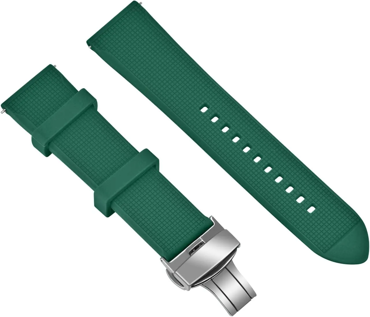 Polish Butterfly Deployment ethic comprehensive weed Buckle Watch strap 20mm 22mm Rubber Watch Band Quick Release Charm Sturdy Watch Strap for Men Women with High-end 