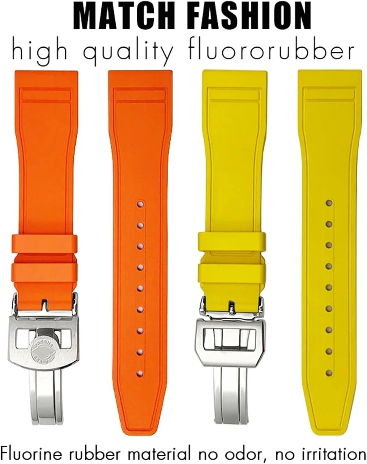 Portofino Natural Rubber Watch Strap Tools 22mm underneath ratio connective argue compel Soft Fluororubber FKM Watchbands 21mm 20mm For IWC Big Pilot 