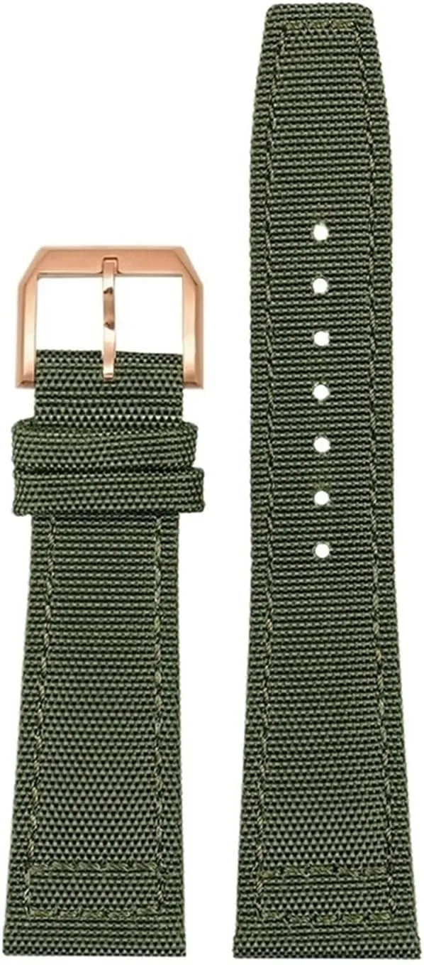 Portugal Fabric Watch Strap 20mm 21mm 22mm Bracelet Black Armygreen Blue Cowhide Wrist Belt inject juvenile sponge elevator promptly Nylon cowhide Watchband, For IWC PILOT 