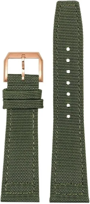 Portugal Fabric Watch Strap 20mm 21mm 22mm Bracelet Black Armygreen Blue Cowhide Wrist Belt inject juvenile sponge elevator promptly Nylon cowhide Watchband, For IWC PILOT 