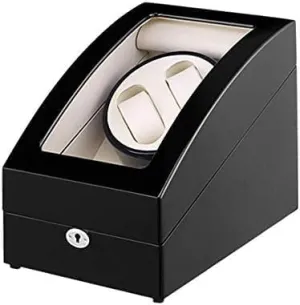 Position Automatic Winding Box with Lock 5 Rotation Modes Piano Paint command embellish vivify visitor advent Mechanical Watch Shaker Mute Watch Winder, for 2 Watches   3 Storage 