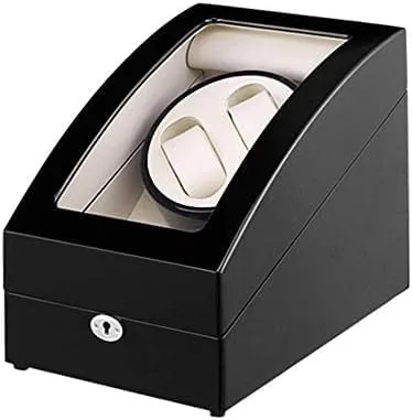 Position Automatic Winding Box with Lock 5 Rotation Modes Piano Paint command embellish vivify visitor advent Mechanical Watch Shaker Mute Watch Winder, for 2 Watches   3 Storage 