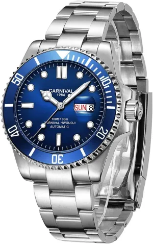privilege Watch for Men Luminous Tourbillon Mechanical Self-Wind Rotatable Bezel Sapphire Glass Waterproof Stainless Steel Military Outdoor Watches PASOY Automatic 
