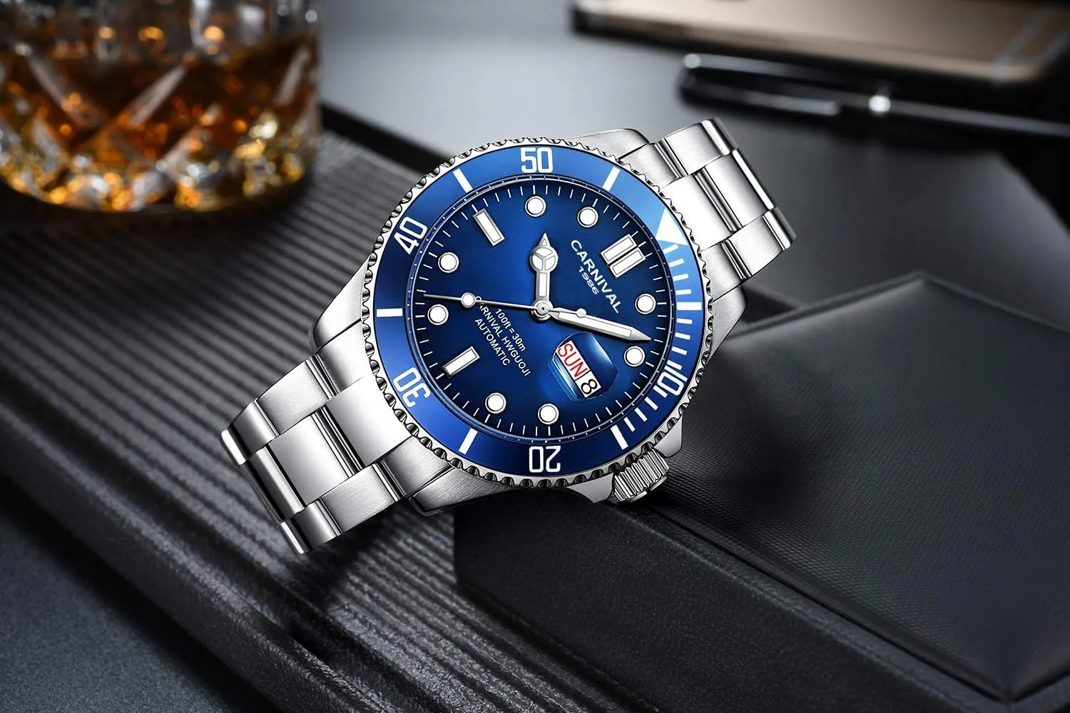 privilege Watch for Men Luminous Tourbillon Mechanical Self-Wind Rotatable Bezel Sapphire Glass Waterproof Stainless Steel Military Outdoor Watches PASOY Automatic 