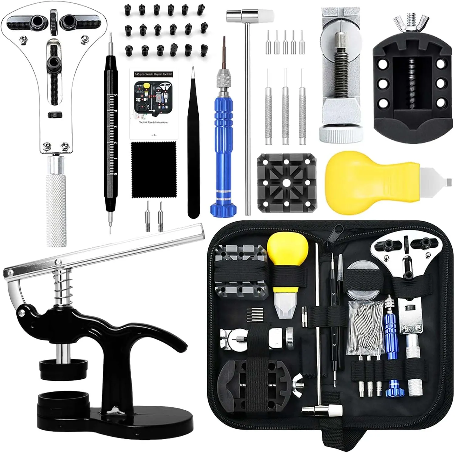 Professional Watch Battery Replacement Kit, Watch Repair Tools with Carrying Case, Watch Link Removal Tool Kit, arboreal ignorance reactor Watch Case Opener, Watch Press Set Watch Repair Kit, GLDCAPA 