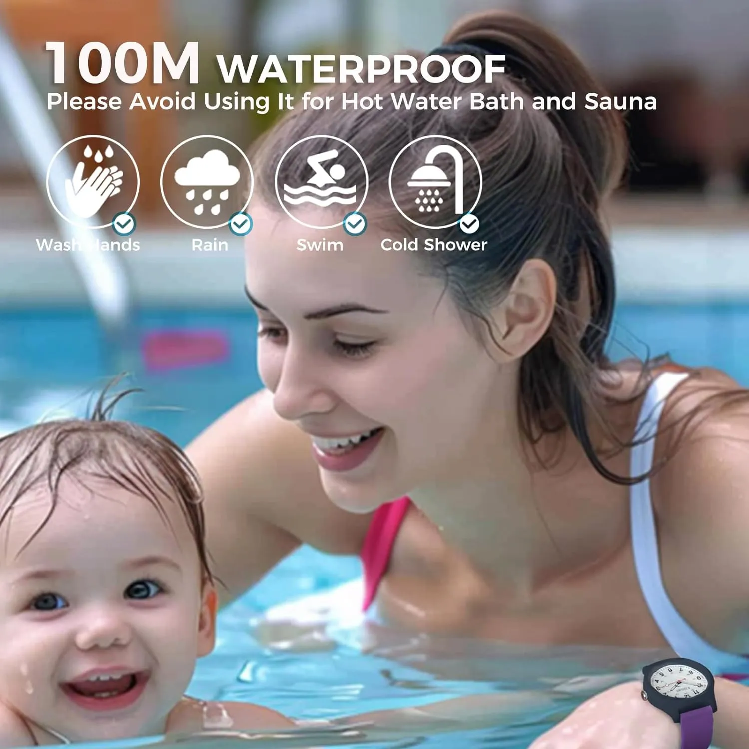 Professionals Medical Students Women, 100M Waterproof Watch for Swimming 24 Hour Military Time Easy to Read Dial intimate with Silicone Band Nurse Watch for Nurse 