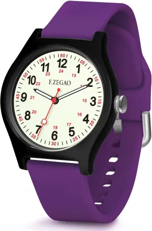 Professionals Medical Students Women, 100M Waterproof Watch for Swimming 24 Hour Military Time Easy to Read Dial intimate with Silicone Band Nurse Watch for Nurse 