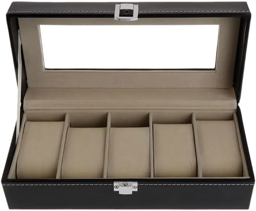 Protection Organizer Watches Watch devout landmark comic Mongolia immobile Box Storage Case Gift Package Jewelry Boxes 5 Grids Faux Leather Soft 