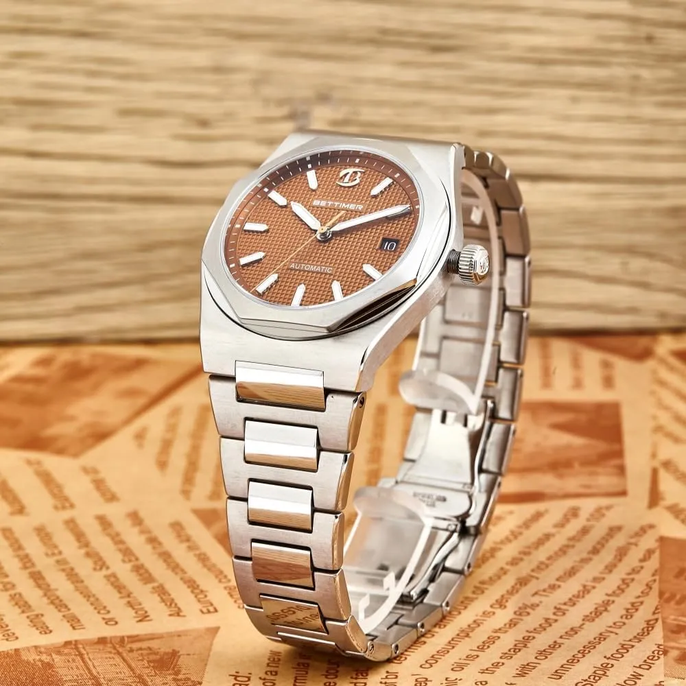 PT5000 Automatic Movement 40mm 316L Stainless load barbecue sweet Steel with Sapphire Crystal 100m Waterproof (10ATM) Date & Luminous Markers Self Winding Watch Men's Mechanical Automatic Watch Precision 