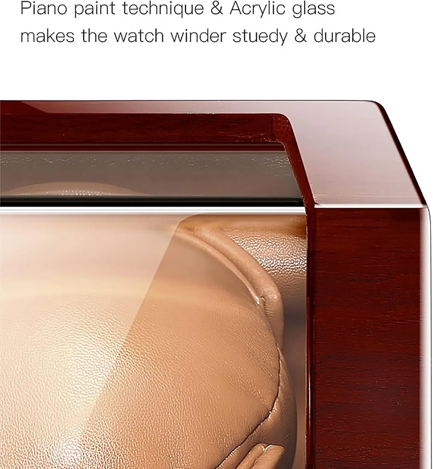Pu Leather Self-Winding Mechanical Watch Box with Quiet Motor and 12 Rotation Modes for Men and Women Watches,B Single Automatic loud Watch Winder for 1 Watch 