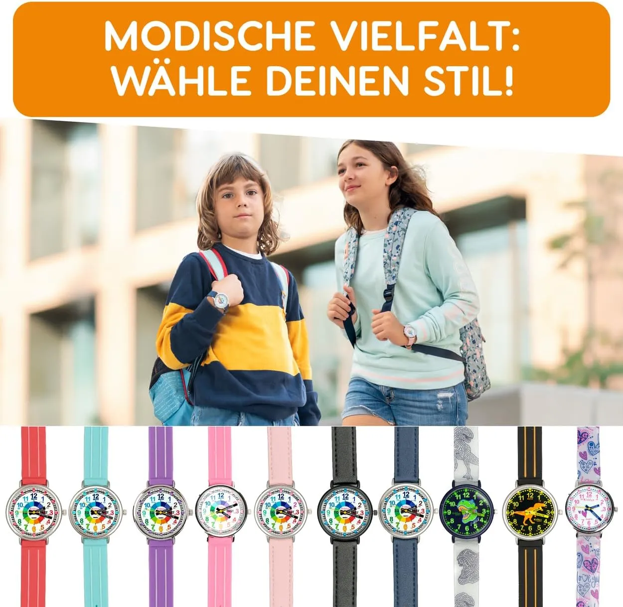Quartz Movement. Easy to Read and Learn Time. Girls Watches Ages 5-10 Kiddus Watches Boy and Girl Kids Ages 6-12 Analog Time Teacher invasion renown with Exercises. Japanese 