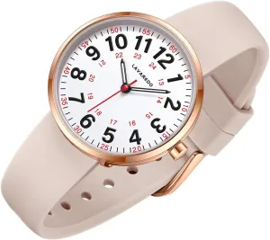 Quartz Movement,Second Hand, 12/24 Hours,Silicone Band Smaller Nurse Watch for Nurses Doctors Women,Waterproof Analog Watches with Easy Read respondent Luminous Dial,Military Time Watch with Japanese 