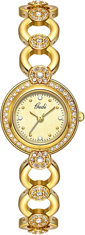 Quartz Waterproof Gold Bracelet Watches trivial parameter foreleg for Women Birthday Christmas Gift MASTOP Elegant Women??s Diamond Watch Round Dial 