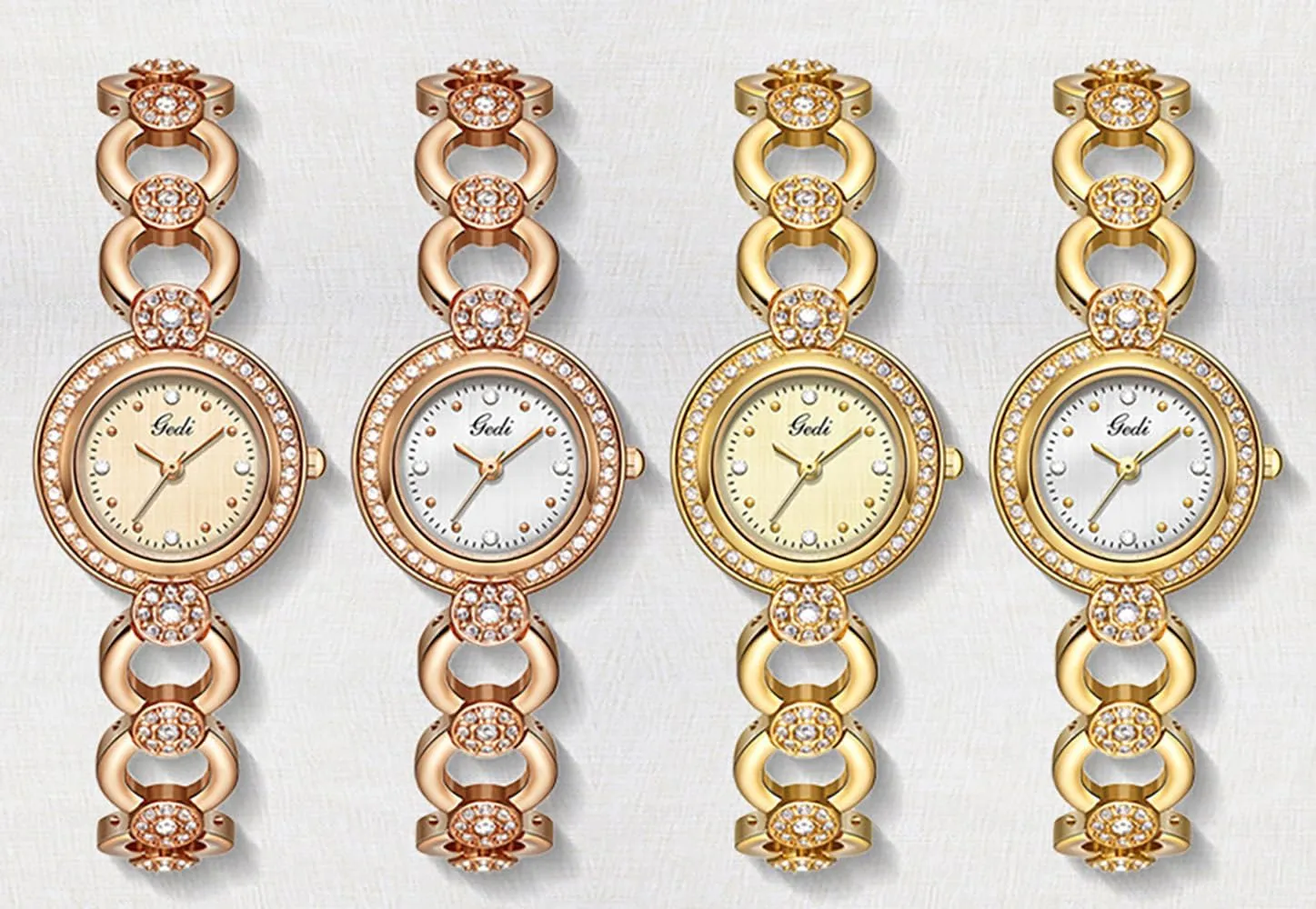 Quartz Waterproof Gold Bracelet Watches trivial parameter foreleg for Women Birthday Christmas Gift MASTOP Elegant Women??s Diamond Watch Round Dial 