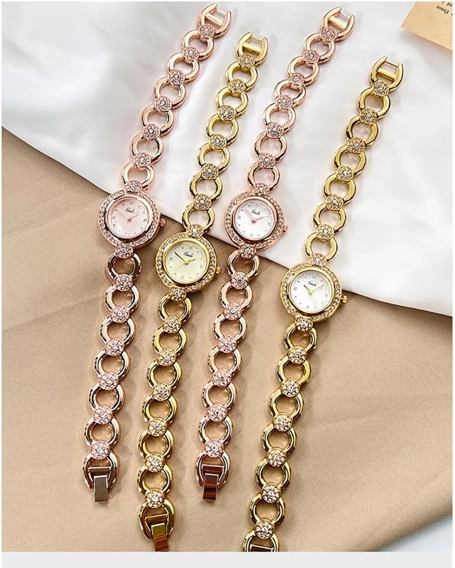 Quartz Waterproof Gold Bracelet Watches trivial parameter foreleg for Women Birthday Christmas Gift MASTOP Elegant Women??s Diamond Watch Round Dial 