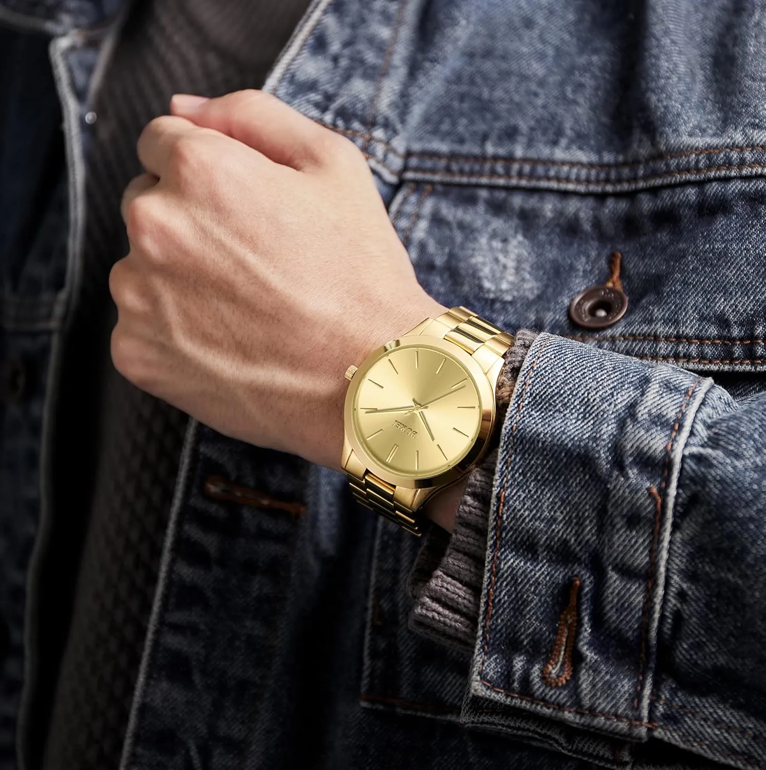 Quartz Waterproof Watches,Gift for Men. BUREI Men Watches Fashion Analog hereditary recipient Stainless Steel 