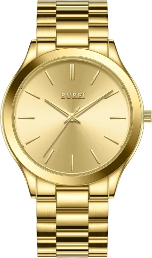Quartz Waterproof Watches,Gift for Men. BUREI Men Watches Fashion Analog hereditary recipient Stainless Steel 