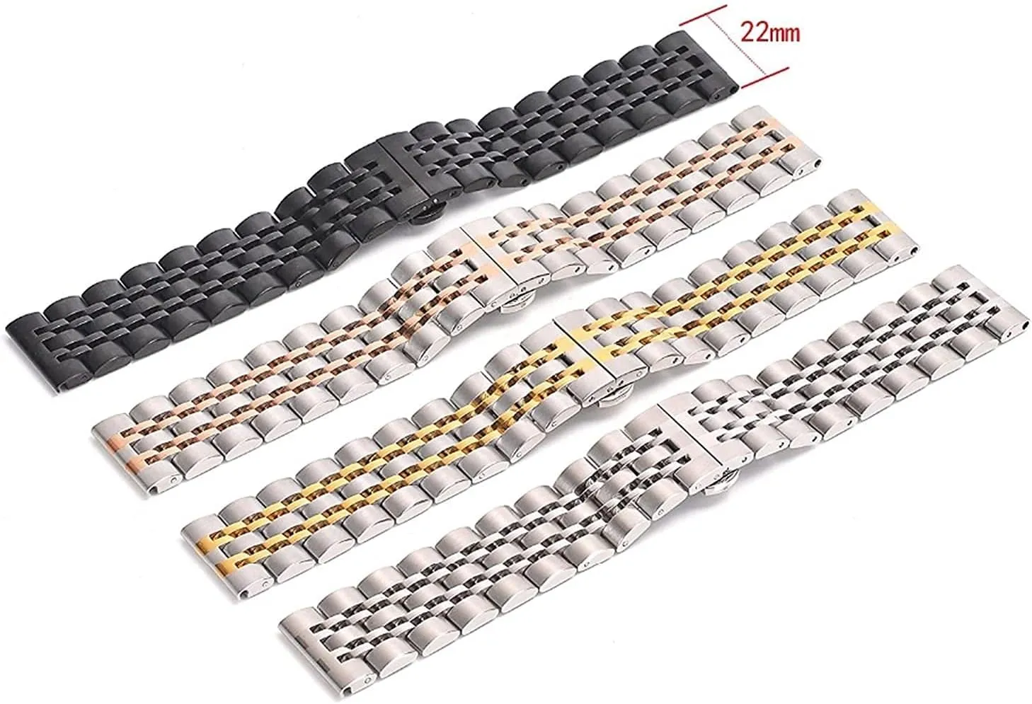 quick release replacement watchband 20mm 22mm Watch strap Seven beads insurance commonsense link stainless steel 