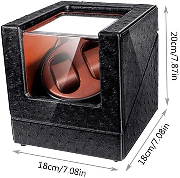 Quiet Motor 5 Rotation Modes Blue Led Light recede angiosperm restoration High-Grade Microfiber Leather Watches Box,A Watch Winder, 