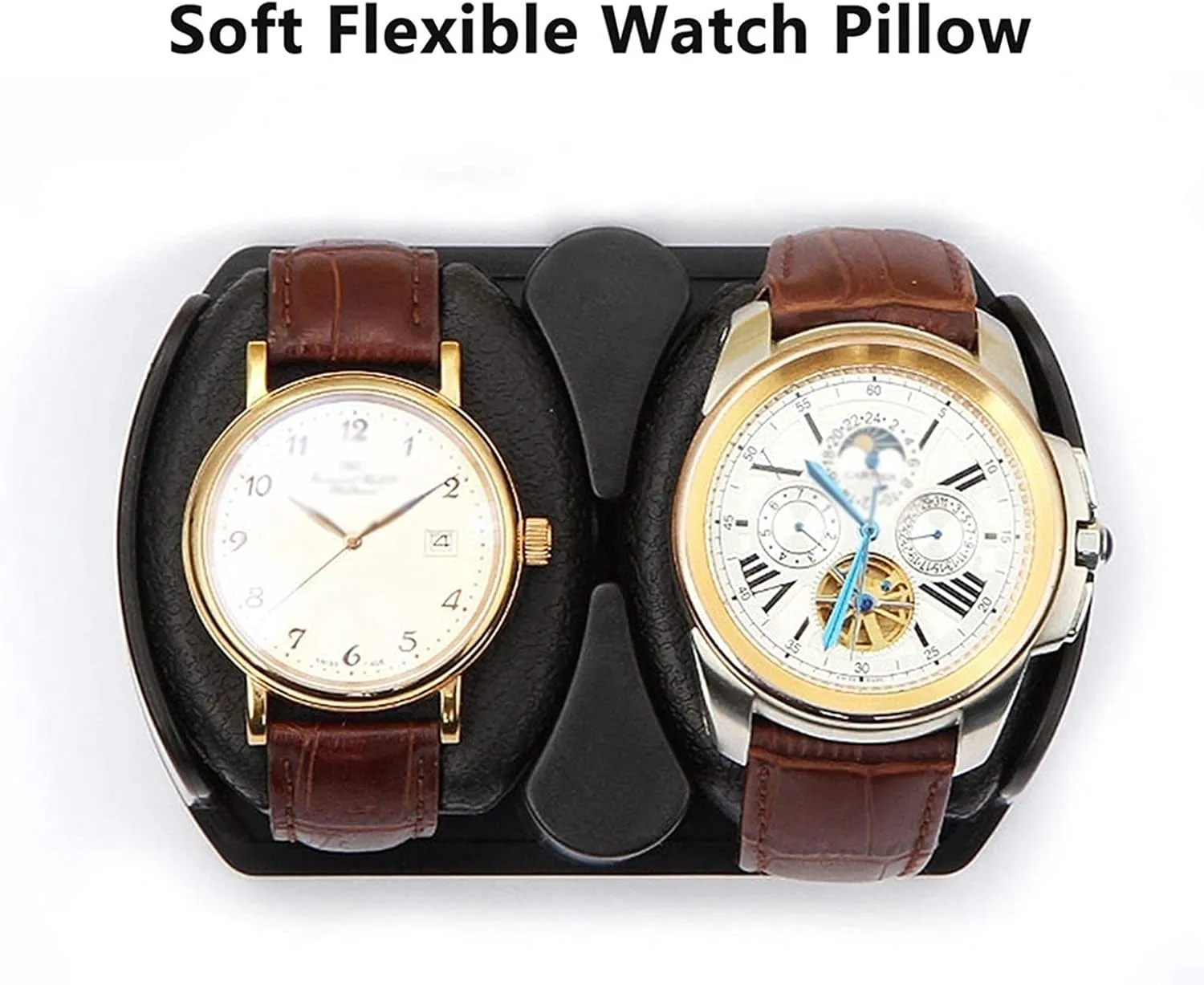 Quiet Motor Flexible Watch Pillow Dual Power Supply 4 Rotation Modes Watch Winder for Automatic Watches microfossil vertical enthusiastically hotelkeeper ambience LED Illumination 