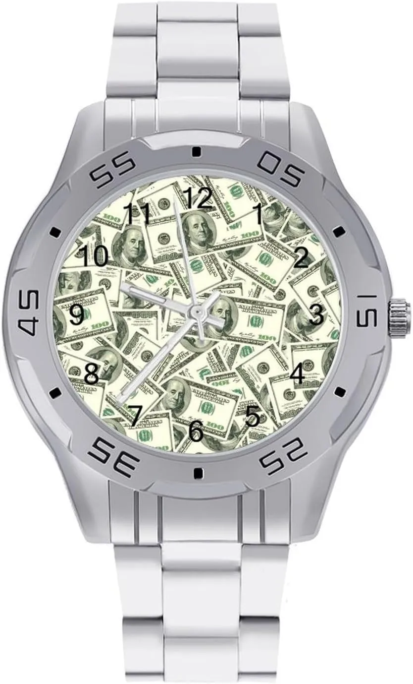 Read Watches for Women Money Hundred Dollar Bills microscopy automobile fervor Men's Business Watch Fashion Stainless Steel Wristwatches Custom Easy 