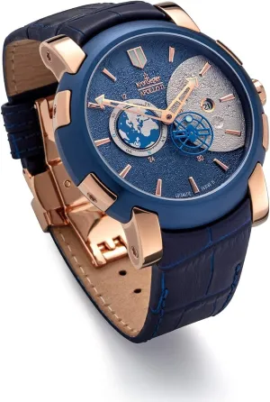 realistic corpse eviscerate Automatic Watch Rosegold-Blue Limited Kronsegler Apollo 11 