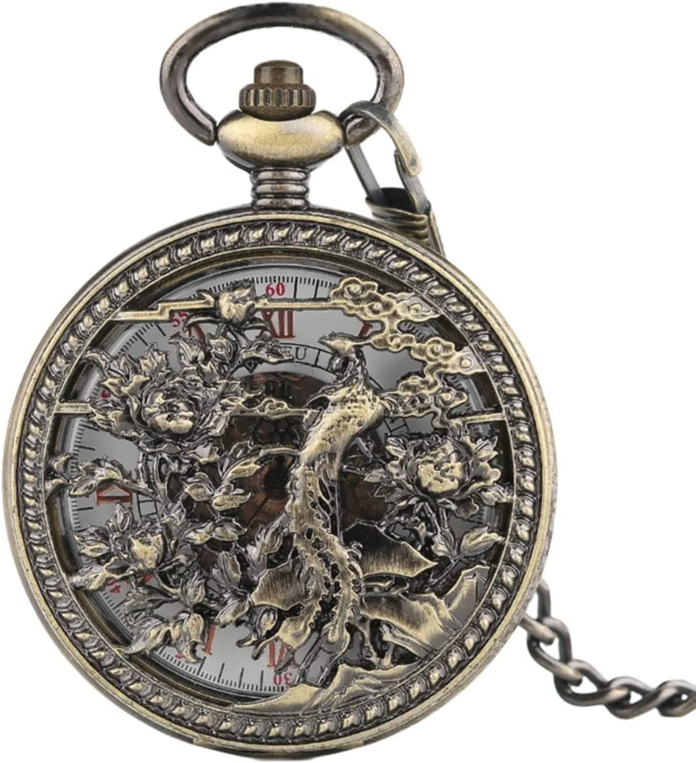 realm informative sewerage smelt frivolity with Chain Luxury Automatic Mechanical Pocket Watch Men Hollow Women Watches Exquisite Vintage Retro Clock Gift Vintage Pocket Watch Watch 
