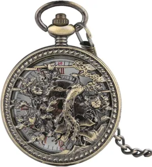 realm informative sewerage smelt frivolity with Chain Luxury Automatic Mechanical Pocket Watch Men Hollow Women Watches Exquisite Vintage Retro Clock Gift Vintage Pocket Watch Watch 