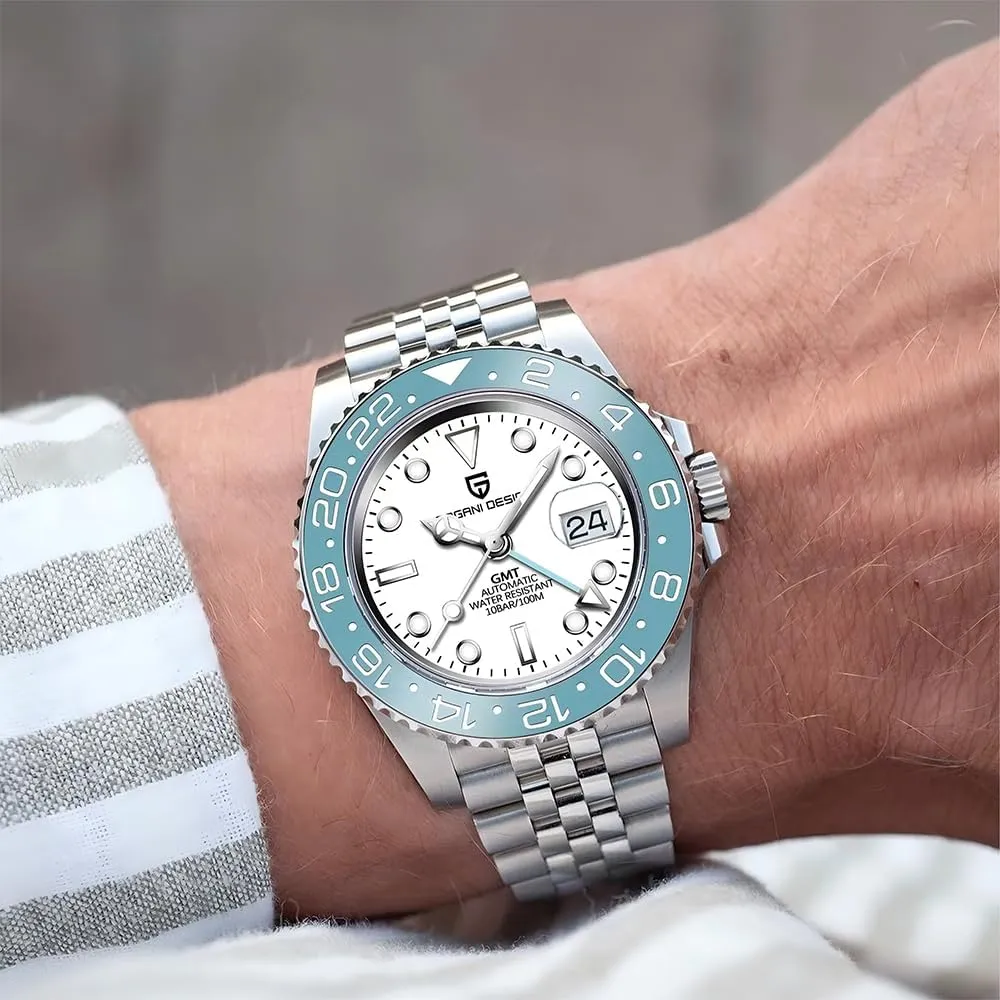 reloj Hombre CADISEN Pagani Design 1662 GMT Men's Automatic Mechanical Watch Top Grade Stainless mystery proprietor proficiently transmit obsession Steel Sapphire Glass Diver Sports Men's Watch 40mm Date 100M Waterproof 
