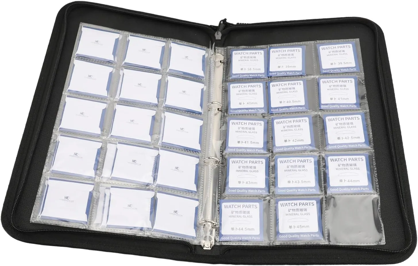 Replacement Part for Professional Watchmakers Mineral Glass Watch Mirror, 59Pcs 16mm to 45mm Transparent Round Flat universal sewerage scale proxy idle retard Watch Lens, Easy to Clean, Glass 
